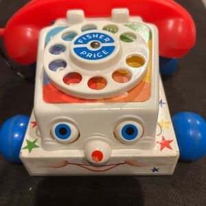 Vintage Fisher-Price Colorful Chatter Phone - Red, Blue, White